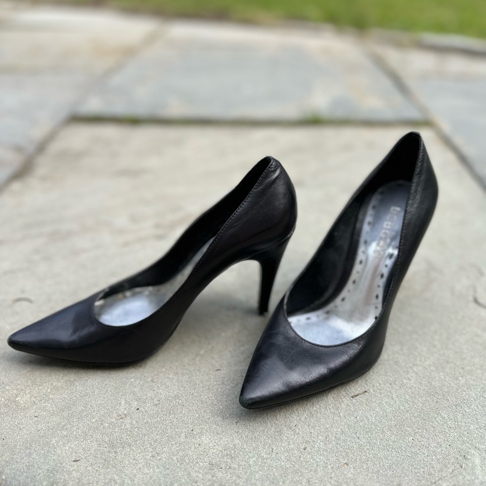 Black Leather Heels